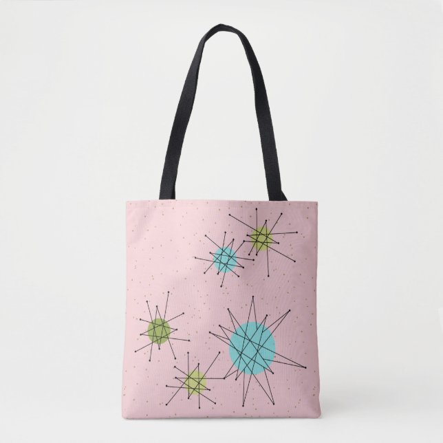 Pink Iconic Atomic Starbursts Tote Bag (Front)
