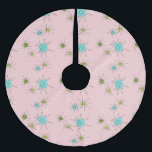 Pink Iconic Atomic Starbursts Tree Skirt<br><div class="desc">This Pink Iconic Atomic Starbursts Tree Skirt pattern features iconic atomic starbursts. That’s right! The old school, First Lady Pink coloured background with gold speckles is the perfect backdrop for the vibrant turquoise, soothing celery, and kitschy pear green coloured circles. The spots of colour are sporadically placed in various sizes...</div>