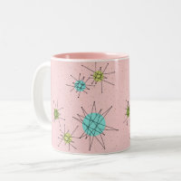 Pink Iconic Atomic Starbursts Two-Tone Mug