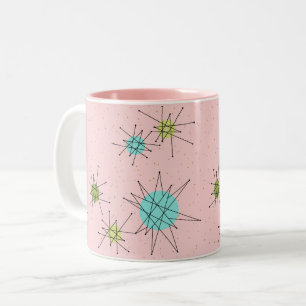 Pink Iconic Atomic Starbursts Two-Tone Mug