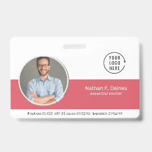 Pink ID   Employee Photo ID Company Security Badge