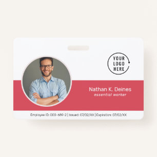 Pink ID   Employee Photo ID Company Security ID Badge