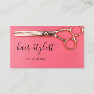 Pink Identity Shining Hairstyle. Business Card