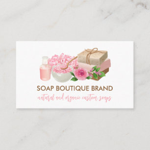 Pink Illustration Handmade Craft Soap Maker Business Card