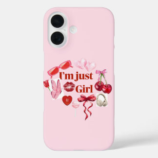 Pink “I'm Just Girl” Phone Case – Playful Feminine