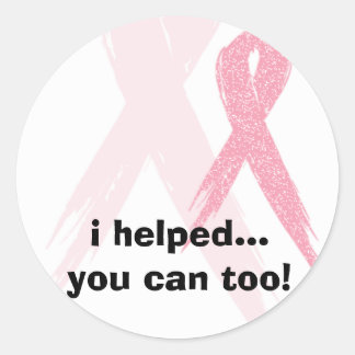 pink_img, i helped...you can too! classic round sticker