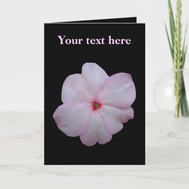 Pink Impatiens Customisable Greeting Card (Front)