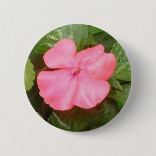 Pink Impatiens Flower Button