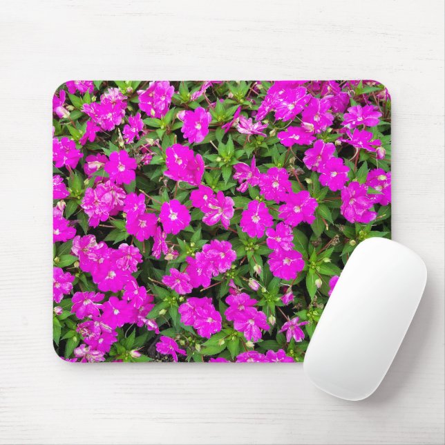 Pink Impatients Mouse Pad (With Mouse)