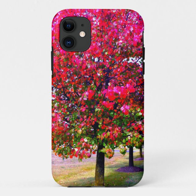 Pink impressionistic Autumn Leaves trees Case-Mate iPhone Case (Back)