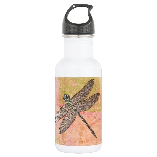 Pink Impressions Dragonfly 532 Ml Water Bottle (Front)