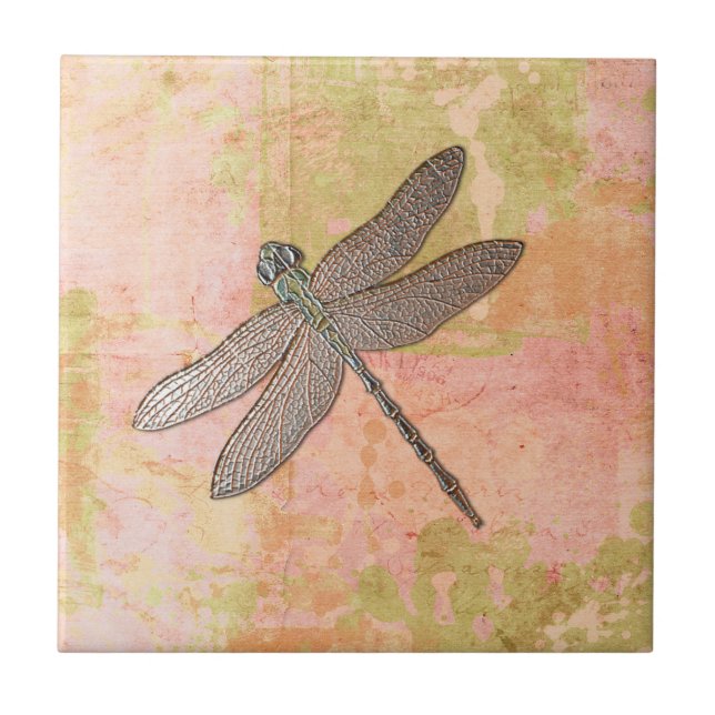 Pink Impressions Dragonfly Tile (Front)