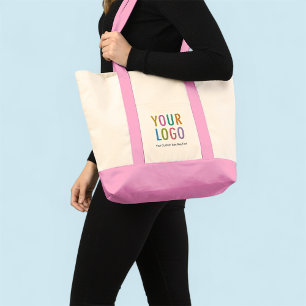 Pink Impulse Canvas Tote Bag Custom Logo Large