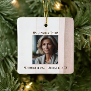 Pink In Loving Memory Funeral Memorial Ceramic Ornament
