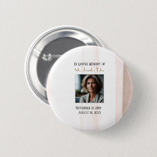 Pink In Loving Memory Funeral Memorial  Keepsake 6 Cm Round Badge