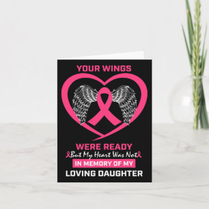Pink In Memory Of My Loving Daughter Breast Cancer Card