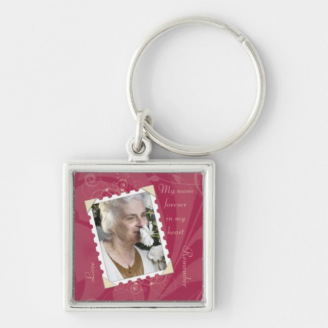 Pink In Memory of Photo Keychain (Front)