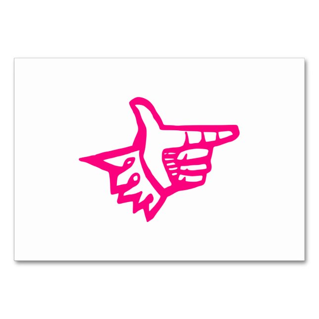 Pink Index Table Number (Back)