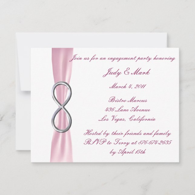 Pink Infinity Engagement Party Invitation (Front)