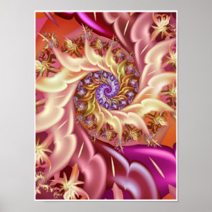 Pink infinity fractal spiral poster