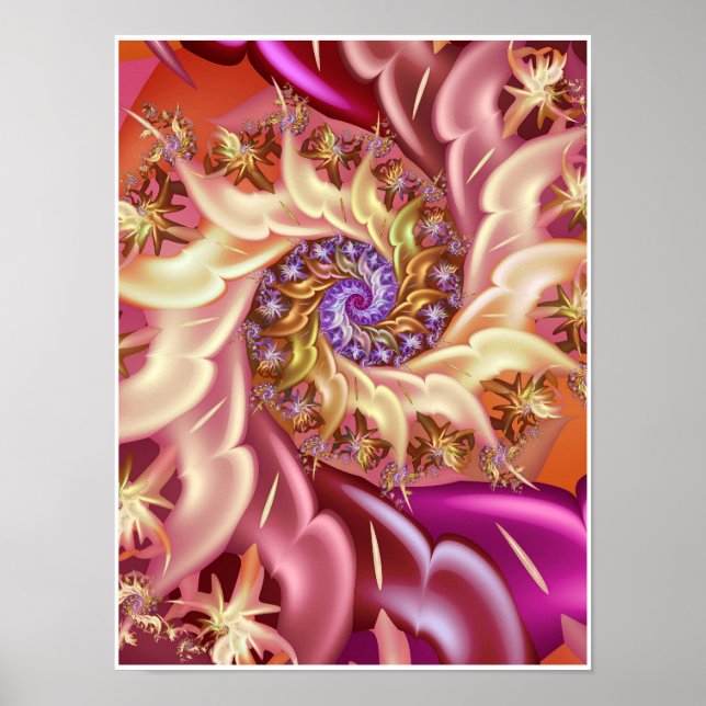 Pink infinity fractal spiral poster (Front)