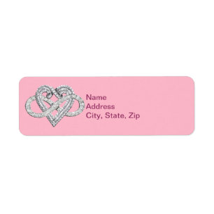Pink Infinity Heart Address Labels