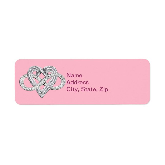 Pink Infinity Heart Address Labels (Front)