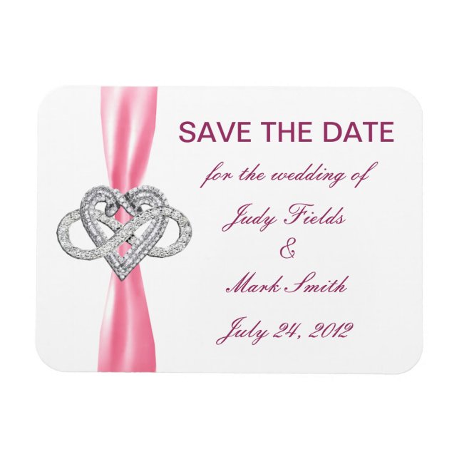 Pink Infinity Heart Save The Date Magnet (Horizontal)