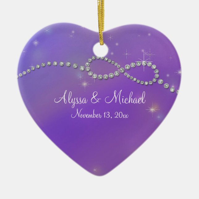 Pink Infinity Symbol Sign Infinite Love Twinkling Ceramic Tree Decoration (Front)