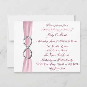 Pink Infinity Wedding Rehearsal Dinner Invitation
