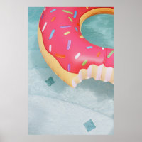 Pink inflatable doughnut floater