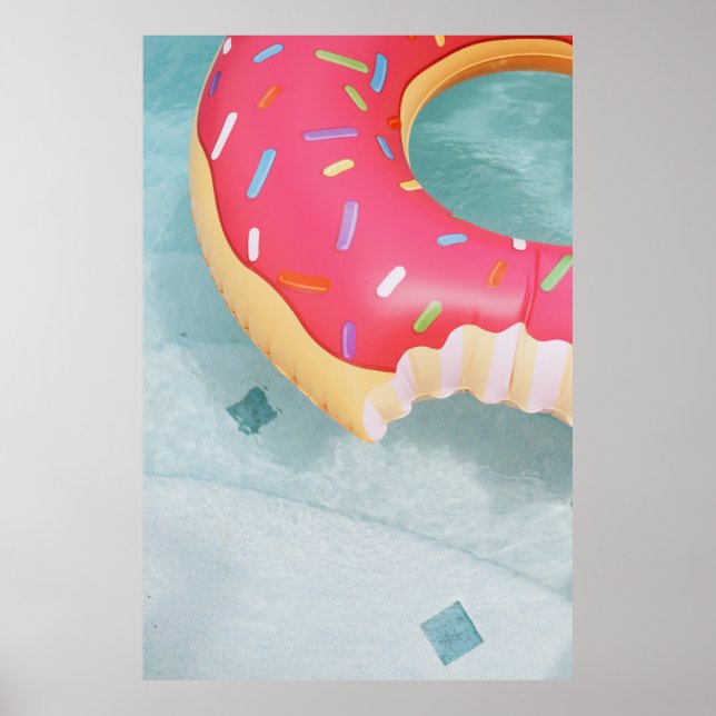 Pink inflatable doughnut floater poster (Front)