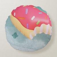 Pink inflatable doughnut floater