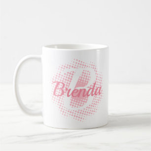 Pink Initial Letter Custom Name Coffee Mug