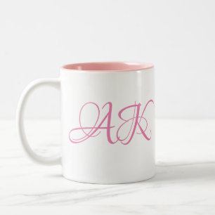 Pink Initial Monogram Mug - CUSTOMIZABLE!