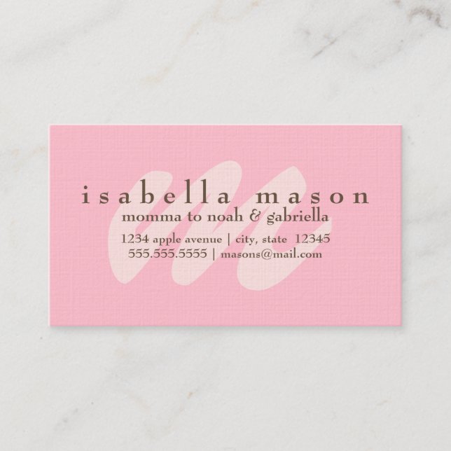 Pink Initial | Mummy Card (Front)