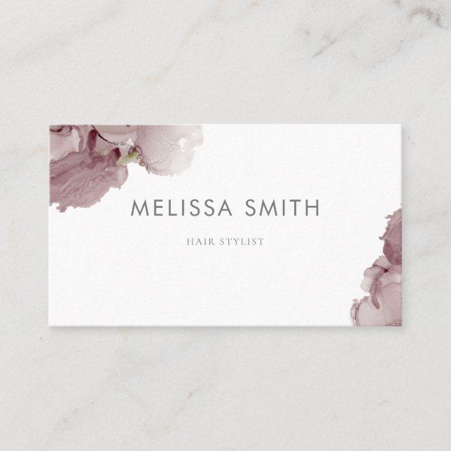 pink ink abstract business card (Front)