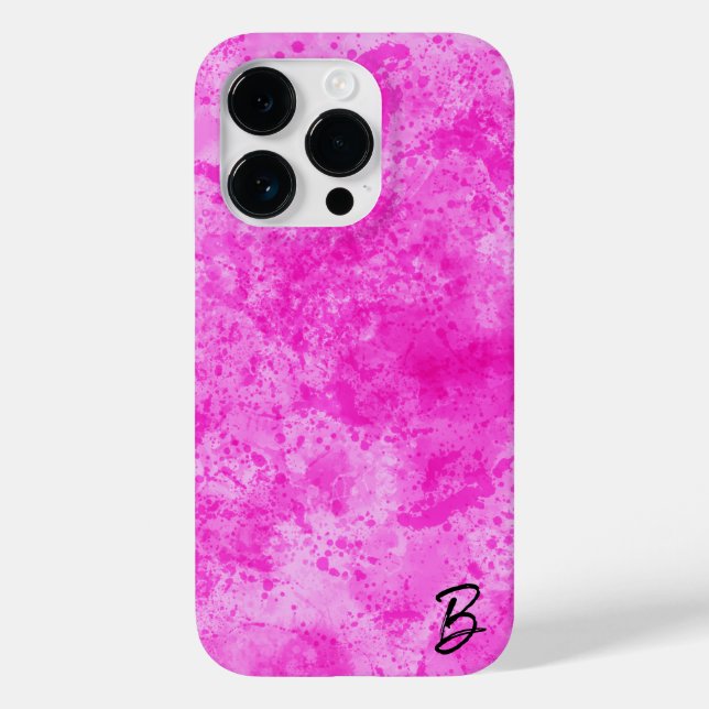 Pink Ink Mess Personalised Phone Case (Back)