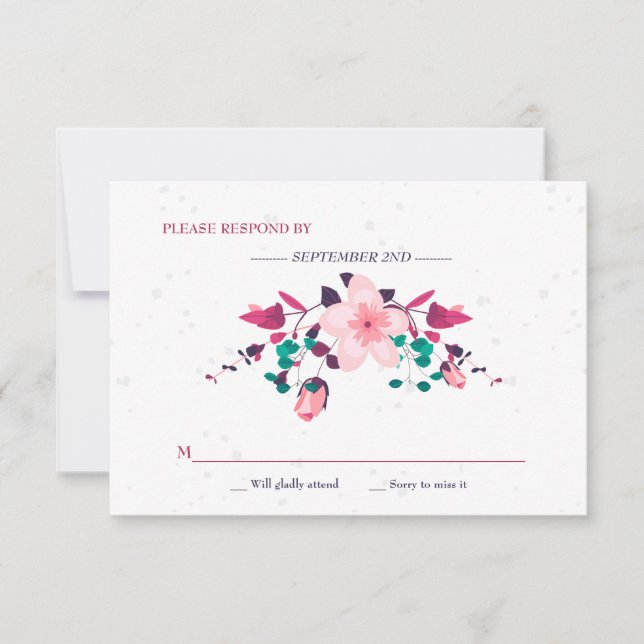 Pink Inspiration Floral RSVP (Front)