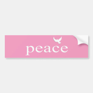 Pink Inspirational Peace Quote Bumper Sticker