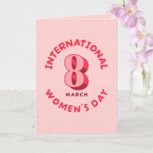 Pink International Women's Day 8th March Card