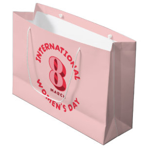 Pink International Women's Day 8th March Large Gift Bag