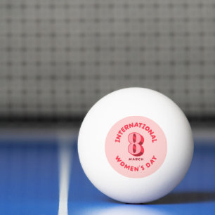 Pink International Women's Day 8th March Ping Pong Ball