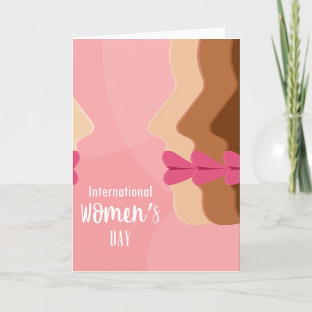 pink international womens day card (Front)