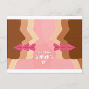 pink international womens day postcard