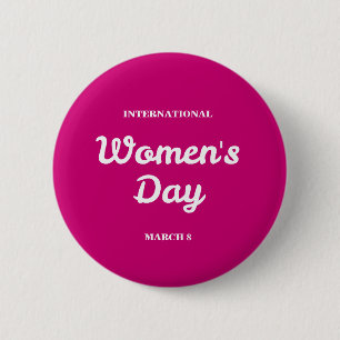 Pink International Women's Day Typography button