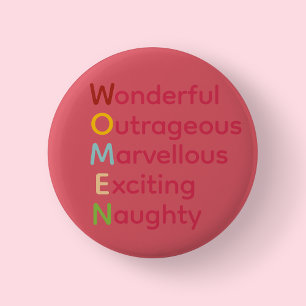 Pink International Women's Day Typography Button
