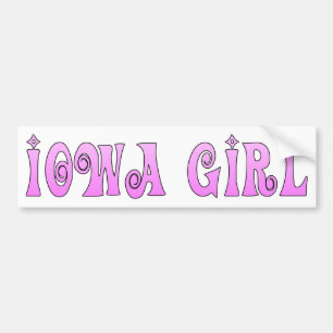 Pink Iowa Girl Bumper Sticker