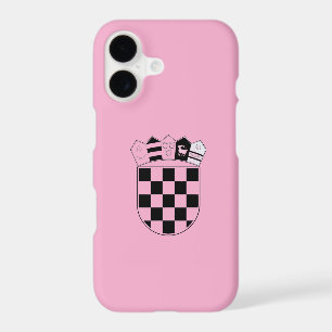 Pink iPhone 17 Case with Croatian Coat of Arms