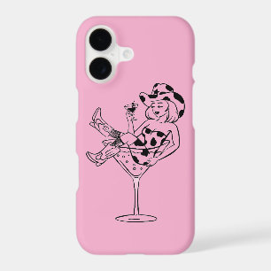 Pink iPhone 17 Case with Cute Cowgirl Design